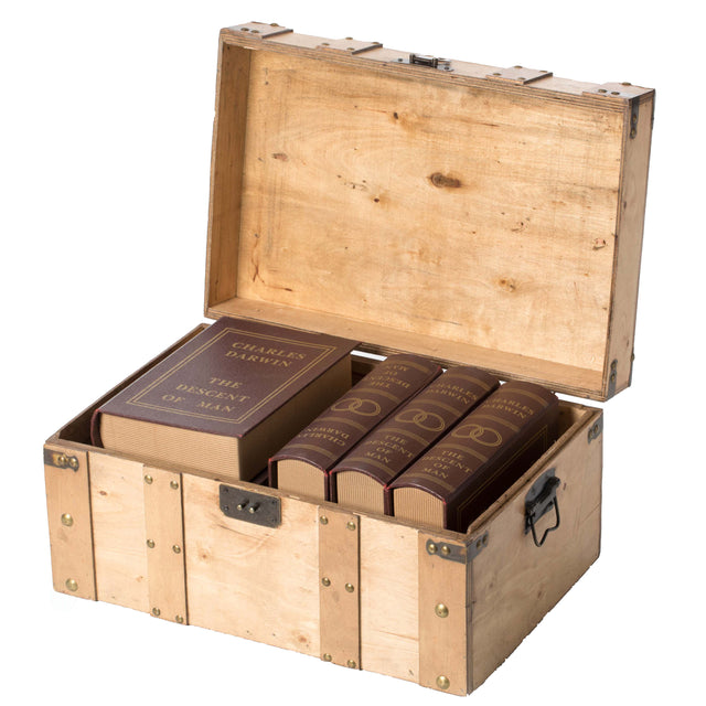 Natural Wooden Style Trunk with Handles, Small - LEHADAR
