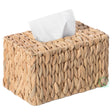 Water Hyacinth Wicker Rectangular Tissue Box Cover - Tall, Size of a Kleenex Tissue Box - LEHADAR