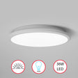 "Modern Round LED Ceiling Light Fixture Flush Mount Lighting, 6500K Daylight White, Energy-Saving with 30,000 Hour Lifetime for Residential and Commercial Space, 15.5"" White" - LEHADAR