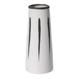 9.5" H Ceramic Modern Painted Brushstrokes Tapered Flower Table Vase, Black and White - LEHADAR