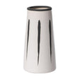 7" H Ceramic Modern Painted Brushstrokes Tapered Flower Table Vase, Black and White - LEHADAR