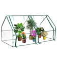 Green Outdoor Waterproof Portable Plant Greenhouse with 2 Clear Zippered Windows, Medium - LEHADAR