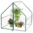 Green Outdoor Waterproof Portable Plant Greenhouse with 2 Clear Zippered Windows, Small - LEHADAR