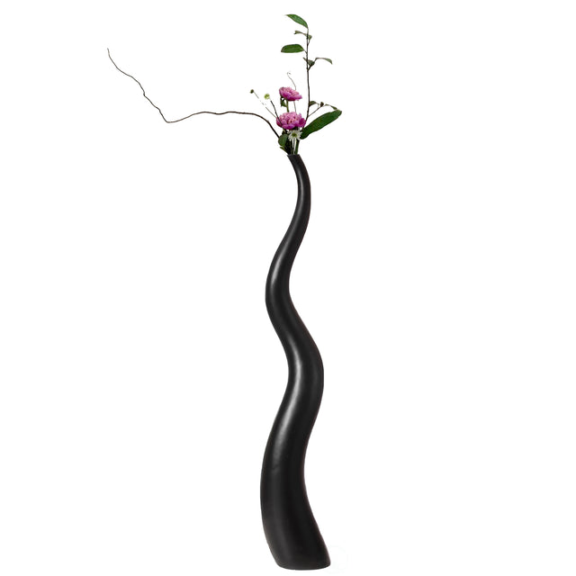 Uniquewise 62" Tall Animal Horn Shape Floor Vase: Elegant Ceramic Black Accent for Entryway, Dining, or Living Room Decor - Distinctive Antler Design, Adding Nature-Inspired Charm to Your Home - LEHADAR