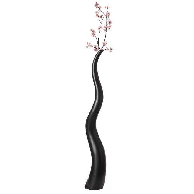 Uniquewise 51" Tall Animal Horn Shape Floor Vase: Elegant Ceramic Black Accent for Entryway, Dining, or Living Room Decor - Distinctive Antler Design, Adding Nature-Inspired Charm to Your Home - LEHADAR