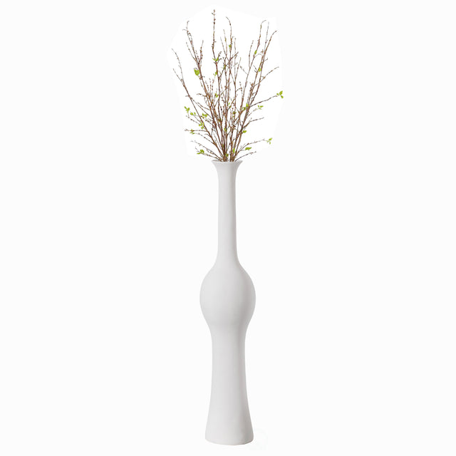 Unique Style 58.75 inch Tall Floor Vase for Entryway, Dining, or Living Room Decor, Elegant White Ceramic Tall Vase with Intricate Design, Contemporary Home Accent Piece, Modern Decorative Pottery - LEHADAR