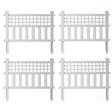 Plastic Outdoor Decor Garden Flower Edger Fence, Border, Set of 4 Panels, White - LEHADAR