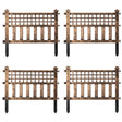Plastic Outdoor Decor Garden Flower Edger Fence, Border, Set of 4 Panels, Bronze - LEHADAR