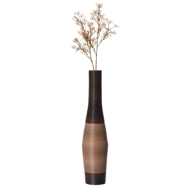 Tall Decorative Unique Floor Vase, Freestanding Designer Modern Floor Vase, floor flower vase, Brown PVC Floor Vase, Large Flower Holder, 41-Inch-Tall Vase - LEHADAR