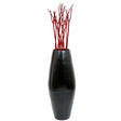 Bamboo Cylinder Floor Vase - Handcrafted Tall Decorative Vase - Ideal for Dining Room, Living Room- 27.5 Inch, Black - LEHADAR
