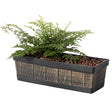 Outdoor and Indoor Rectangle Trough Plastic Planter Box, Vegetables or Flower Planting Pot, Brown Small - LEHADAR