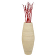 Bamboo Cylinder Floor Vase - Handcrafted Tall Decorative Vase - Ideal for Dining Room, Living Room, 27.5 Inch Natural - LEHADAR