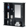 Black Mirror Wall Mounted Cabinet For the Bathroom and Vanity with Adjustable Shelves - LEHADAR