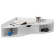 White Corner Desk Heart Shaped Wall Mounted Office Table with Drawer and Two Shelves Computer Writing Desk - LEHADAR