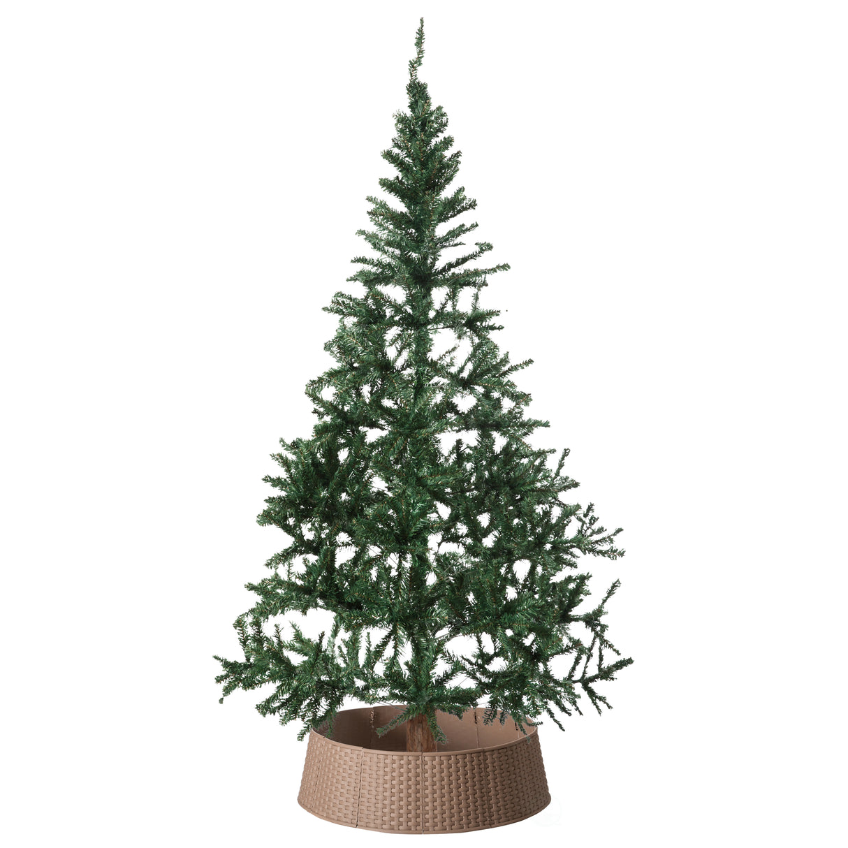 Large Rattan Collar Tree Skirt - Brown - LEHADAR