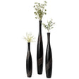 Bottle Shape Decorative Floor Vase, Brown with Cobbled Stone Pattern - Modern Home Decor, Elegant Tall, Ceramic Accent Piece, Living Room Statement, Unique Accents, Home Accessories, Floor D̩cor, Set of 3 - LEHADAR