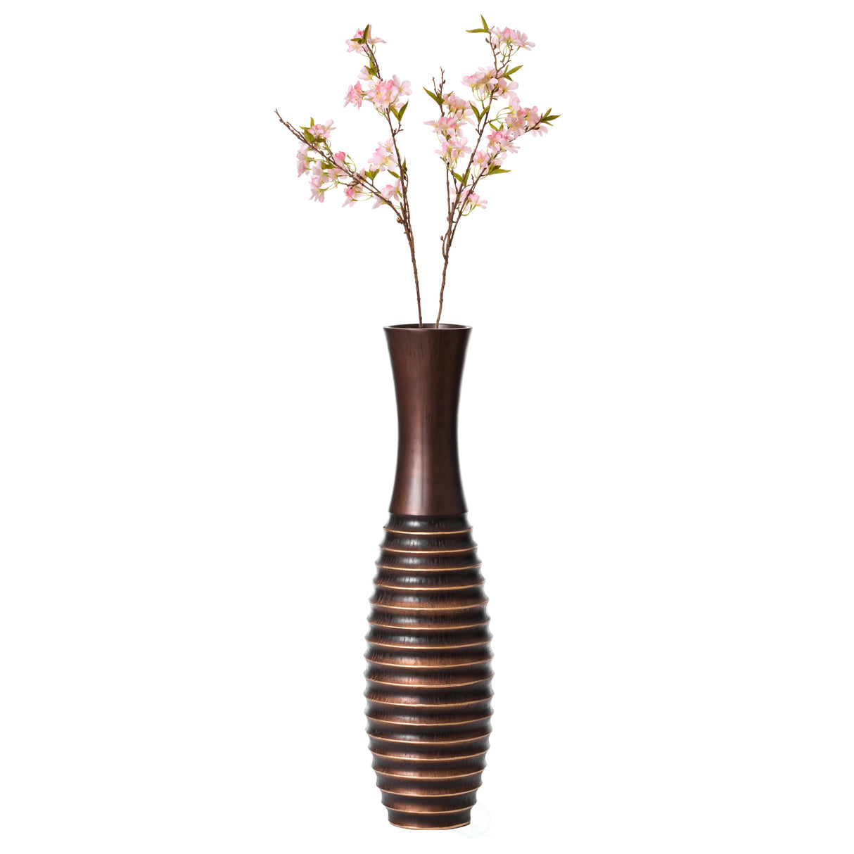 30 inch Elegant Decorative Tall Trumpet Shape Floor Vase in Brown - Modern Home D̩cor Accent, Sleek Tall Floor Vase for Living Room, Entryway, or Dining Room, Perfect for Dried Flowers or Silk Arrangements - LEHADAR