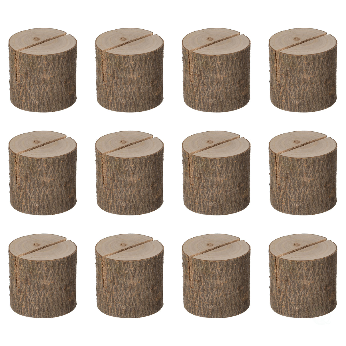 Natural Wooden Rustic Table Wood Place Card Holder, Set of Twenty-Four Pieces - LEHADAR