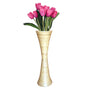 Decorative Modern Bamboo Display Floor Vase Hourglass Shape, 27 Inch Natural - LEHADAR