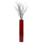 30-Inch-Tall Decorative Contemporary Bamboo Display Floor Vase - Cylinder Shape - Stylish Home Decor Accent - Modern Tall Vase for Living Room, Entryway, or Dining Room Decor, Red - LEHADAR