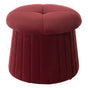 Modern Tufted Velvet Mushroom Shape Storage Ottoman Storage Stool Trunk, Red - LEHADAR