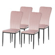 Pink Modern And Contemporary Tufted Velvet Upholstered Accent Dining Chair, Set of 4 - LEHADAR