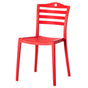 Stackable Modern Plastic Indoor and Outdoor Dining Chair with Ladderback Design for All Weather Use, Red - LEHADAR