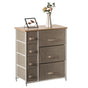 Sand Bins and White Frame Seven Storage Night Chest and Storage Chest, 2 Sizes Bins, Beige, 7 Drawers - LEHADAR