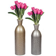 Modern Decorative Iron Hammered Tabletop Centerpiece Flower Vase, Set of 2 - LEHADAR