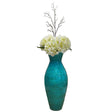 Uniquewise 20.5" Contemporary Bamboo Floor Flower Unique Shape Vase for Dining, Living Room, Entryway Decoration Fill It with Dried Branches or Flowers, Blue - LEHADAR