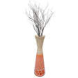 Uniquewise 27" Contemporary Bamboo Floor Flower Vase Hourglass Design for Dining, Living Room, Entryway Decoration Fill It with Dried Branches or Flowers, Orange - LEHADAR