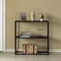 Modern Display Metal Console Table with Open Shelf, for Dining, Entryway and Hallway, Black - LEHADAR