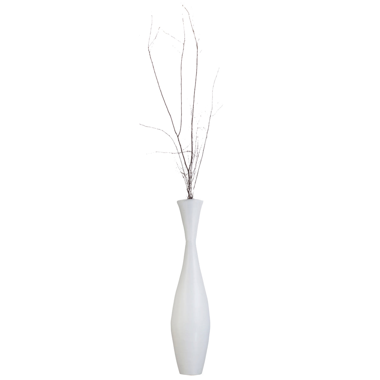 White Bamboo Floor Vase - 43-inch Modern Elegance, Living Room Decor, Entryway, Dining Accent, Versatile Floral Styling, Home Accessory, Interior Design Upgrade, Tall Vase, Elegant Room Enhancement - LEHADAR