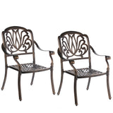 Indoor and Outdoor Bronze Dinning Set 2 Chairs Cast Aluminum. - LEHADAR