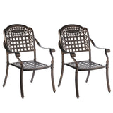 Indoor and Outdoor Bronze Dinning Set 2 Chairs Cast Aluminum. - LEHADAR