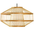 Modern Bamboo Lantern Pendant Lamp Hanging Light Shade for Entryway and Living Room, Small - LEHADAR