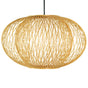 Handmade Modern Round Bamboo Wicker Rattan Lamp Hanging Light Shade, Small - LEHADAR