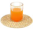 Set of 4 Decorative Round 5.25'' Natural Woven Handmade Rattan Placemats - LEHADAR