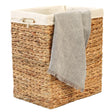 Handmade Rectangular Water Hyacinth Wicker Laundry Hamper with Lid Natural, Large - LEHADAR