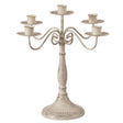 Antique 12" Distressed 5 Arm Metal Candelabra for Dining Room, Entryway, Kitchen and Vanity - LEHADAR