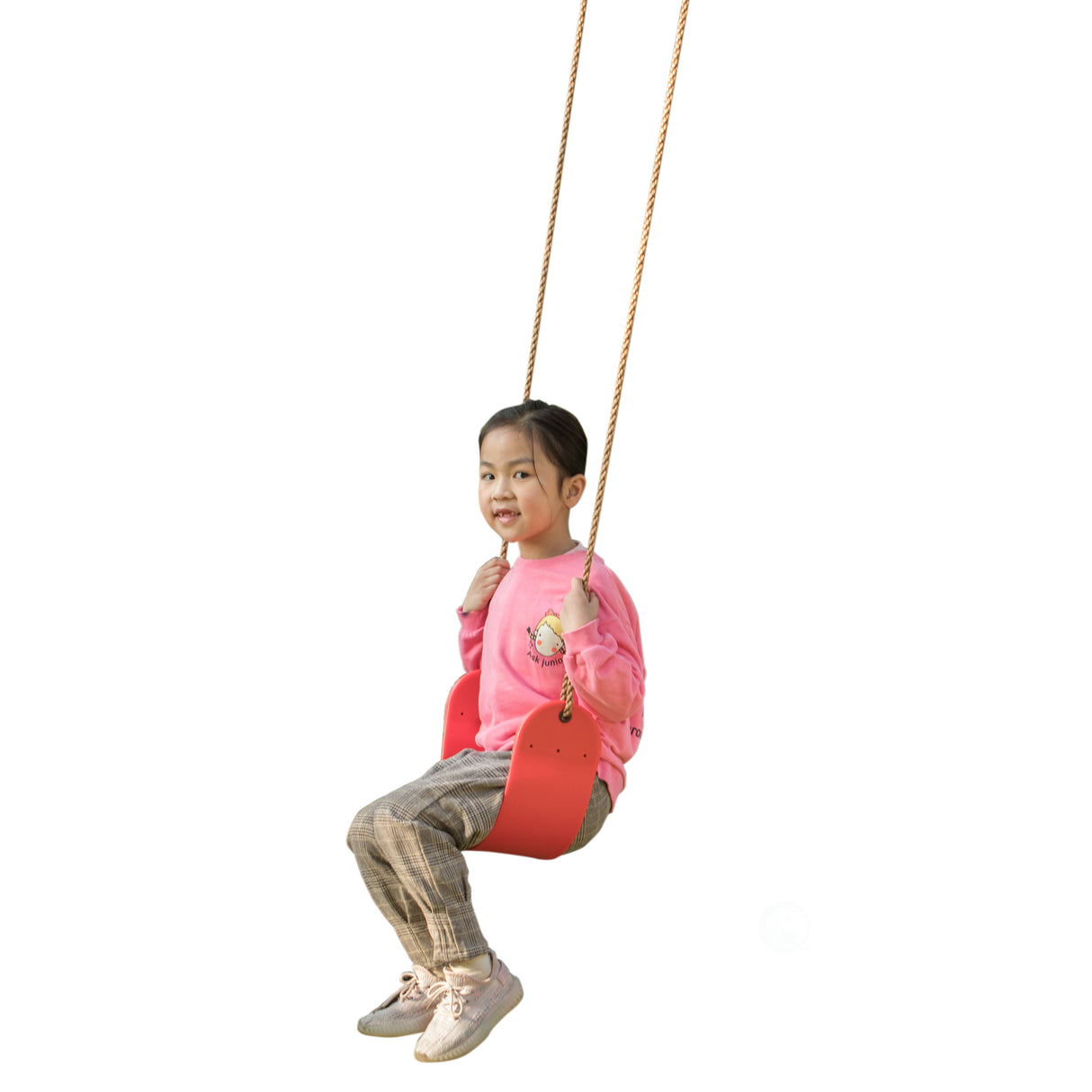 Outdoor Playground Kids Heavy Duty Swing Seat, EVA Belt Swing with Rope for All Ages, Red - LEHADAR