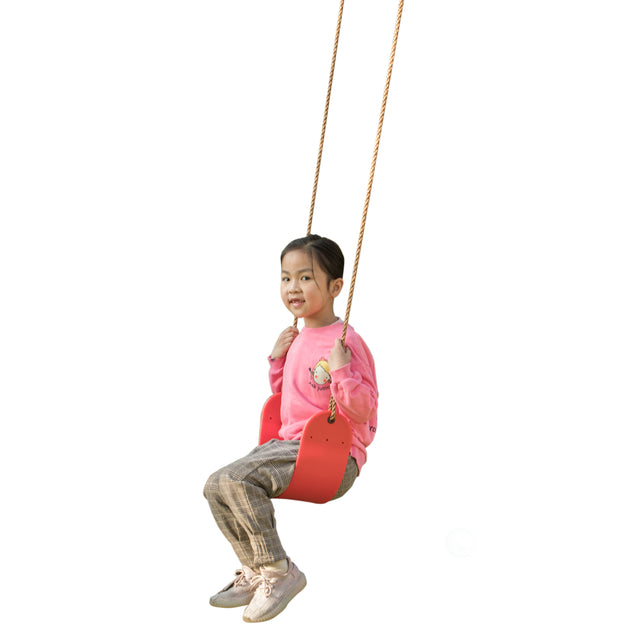 Outdoor Playground Kids Heavy Duty Swing Seat, EVA Belt Swing with Rope for All Ages, Red - LEHADAR
