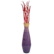 Uniquewise 28" Classic Bamboo Floor Vase Handmade, For Dining, Living Room, Entryway, Fill Up With Dried Branches Or Flowers, Glossy Purple, - LEHADAR