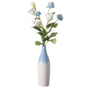 9.5 Inch Modern Decorative Ceramic Table Vase Ripped Design Bottle Shape Flower Holder, White - LEHADAR