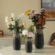 Modern Farmhouse Home D̩cor Accents; Living Room D̩cor, Boho Vases for Table Decor, Housewarming Gift, Black Ceramic Centerpiece Table Vase for Home Decor, Set of 3 - LEHADAR