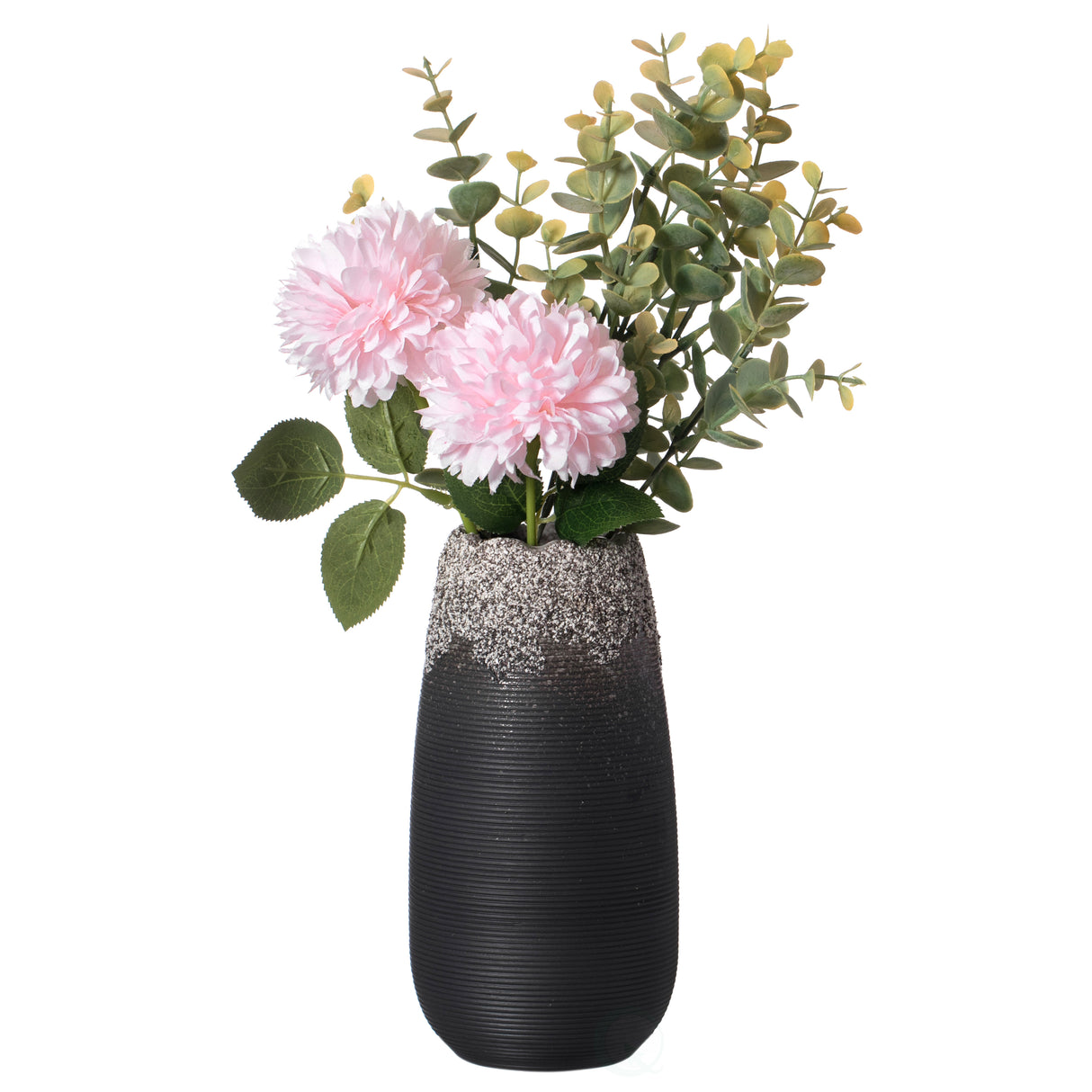 Modern Farmhouse Home D̩cor Accents; Living Room D̩cor, Boho Vases for Table Decor, Housewarming Gift, Black Ceramic Centerpiece Table Vase for Home Decor, Small - LEHADAR