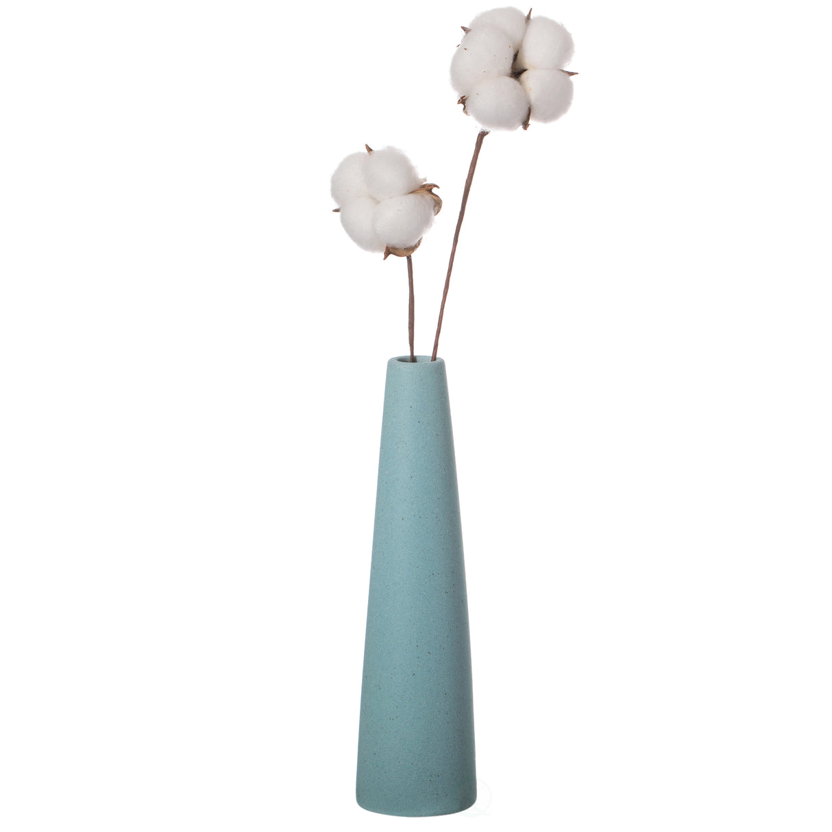 8 Inch Contemporary Ceramic Cone Shape Table Vase Modern Pastel Colored Flower Holder, Green - LEHADAR