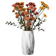 Contemporary Ceramic Marble Look Design Table Vase Geometric Flower Holder Decor, 8 Inch - LEHADAR