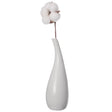 "White Contemporary Unique Teardrop Shaped Ceramic Table Vase Flower Holder, 8 Inch" - LEHADAR