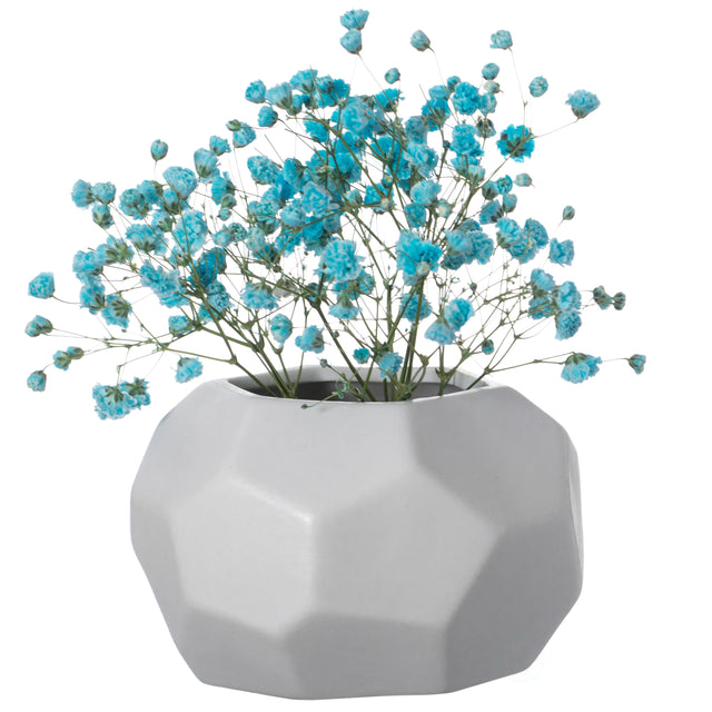 Contemporary White Ceramic Unique Honeycomb Shaped Table Vase Flower Holder - LEHADAR